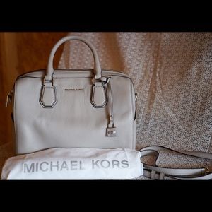 Michael Kors top handle satchel handbag grey